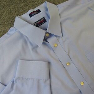 stafford mens travel easy-care broadcloth stretch fitted dress shirt NWT Stafford Travel Easy Care Broadcloth Teal Purple Check Dress Shirt Men's 16